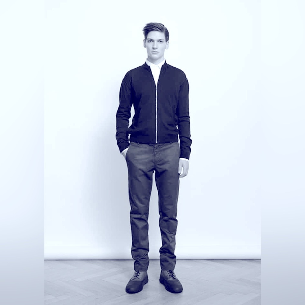Scandi Luxury Wool Cardigan, Zip Up by Amoire D’Homme, Medium